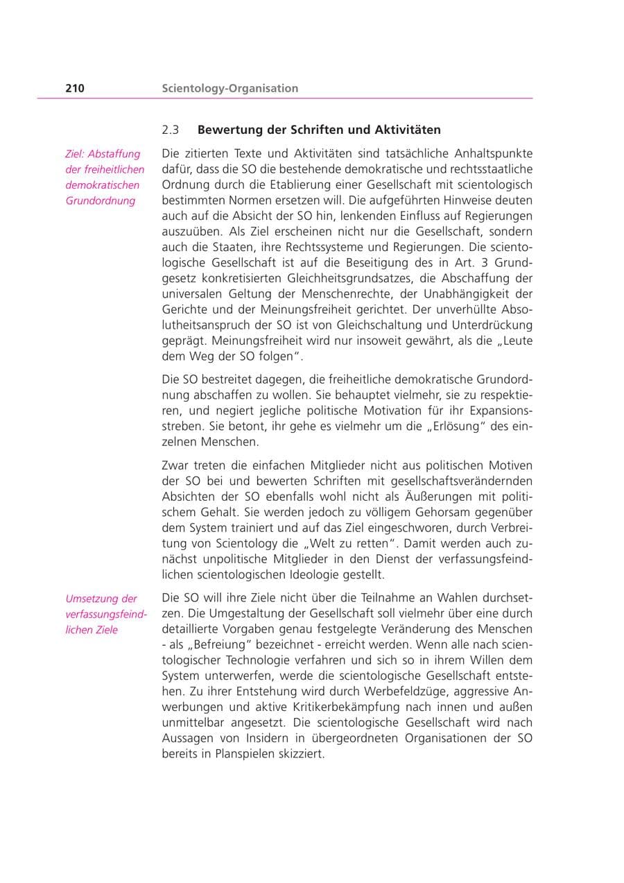 Seite 210 des Verfassungsschutzbericht 2000 Bayern