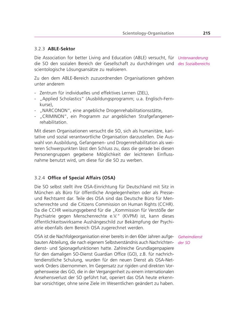 Seite 215 des Verfassungsschutzbericht 2000 Bayern