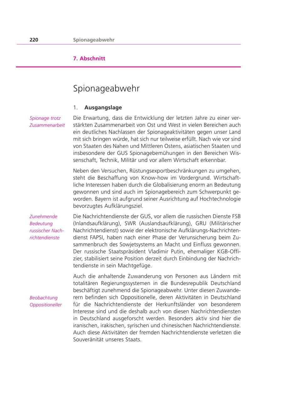 Seite 220 des Verfassungsschutzbericht 2000 Bayern