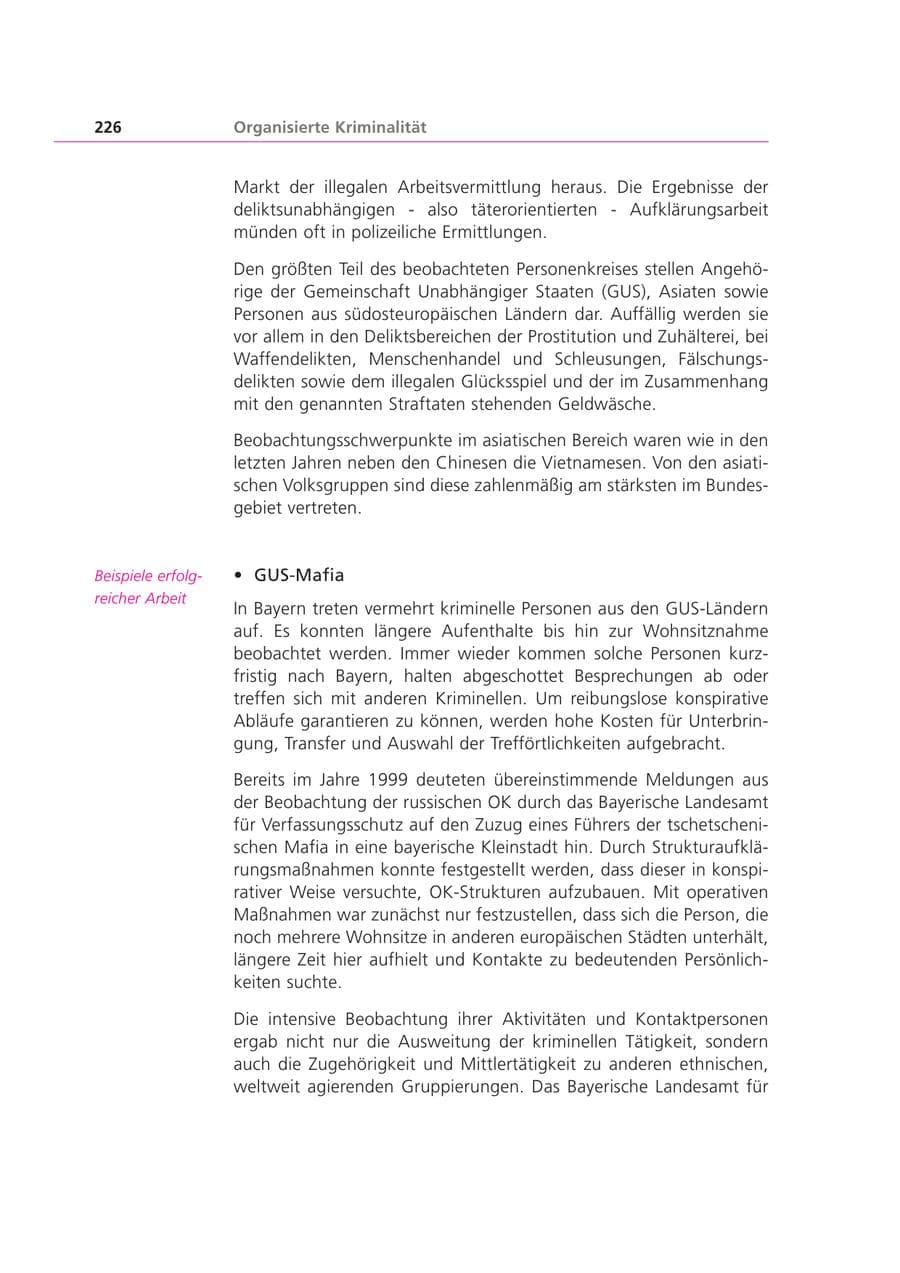 Seite 226 des Verfassungsschutzbericht 2000 Bayern