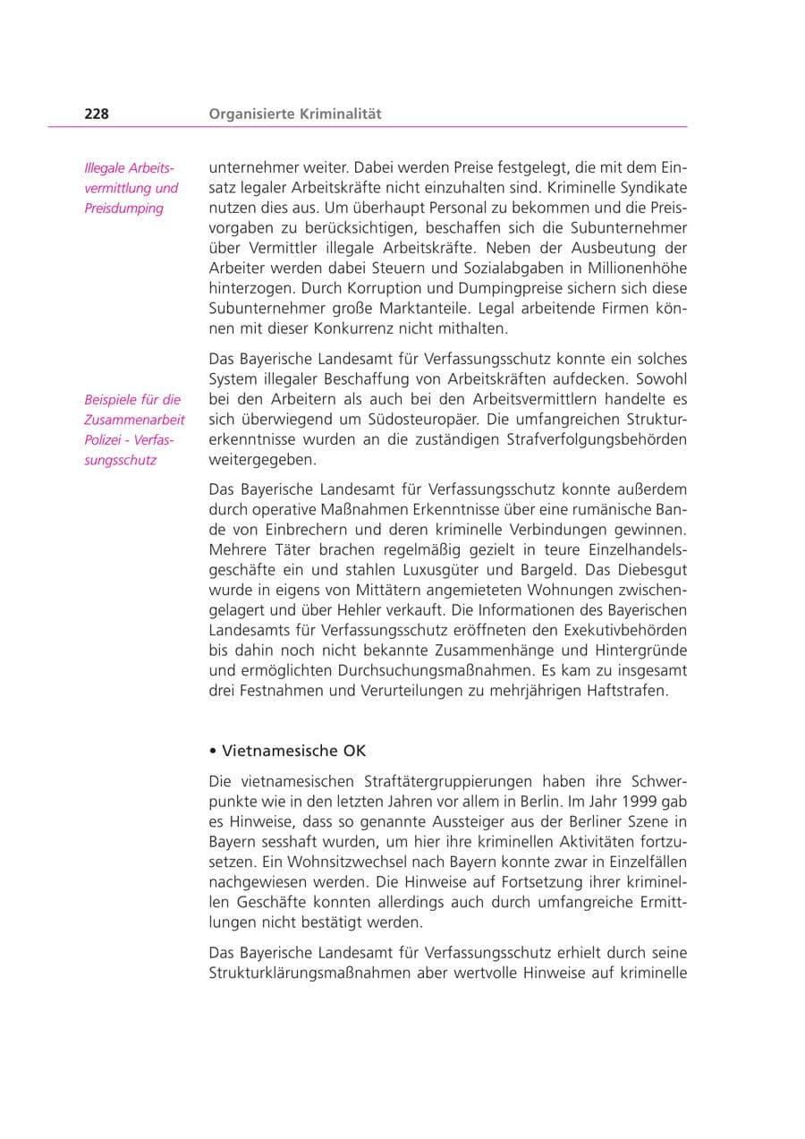 Seite 228 des Verfassungsschutzbericht 2000 Bayern