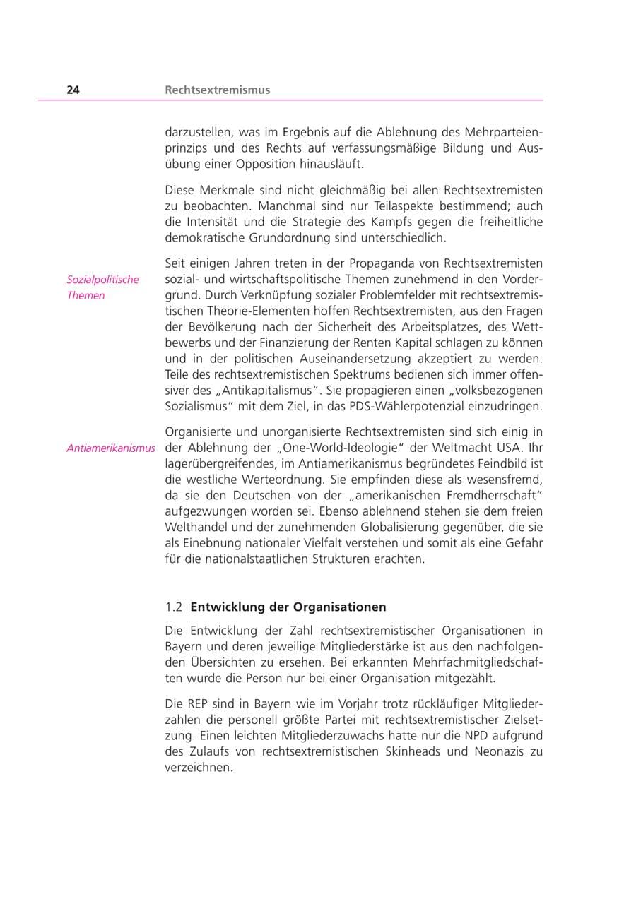 Seite 24 des Verfassungsschutzbericht 2000 Bayern