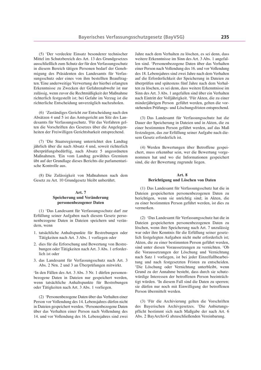 Seite 235 des Verfassungsschutzbericht 2000 Bayern