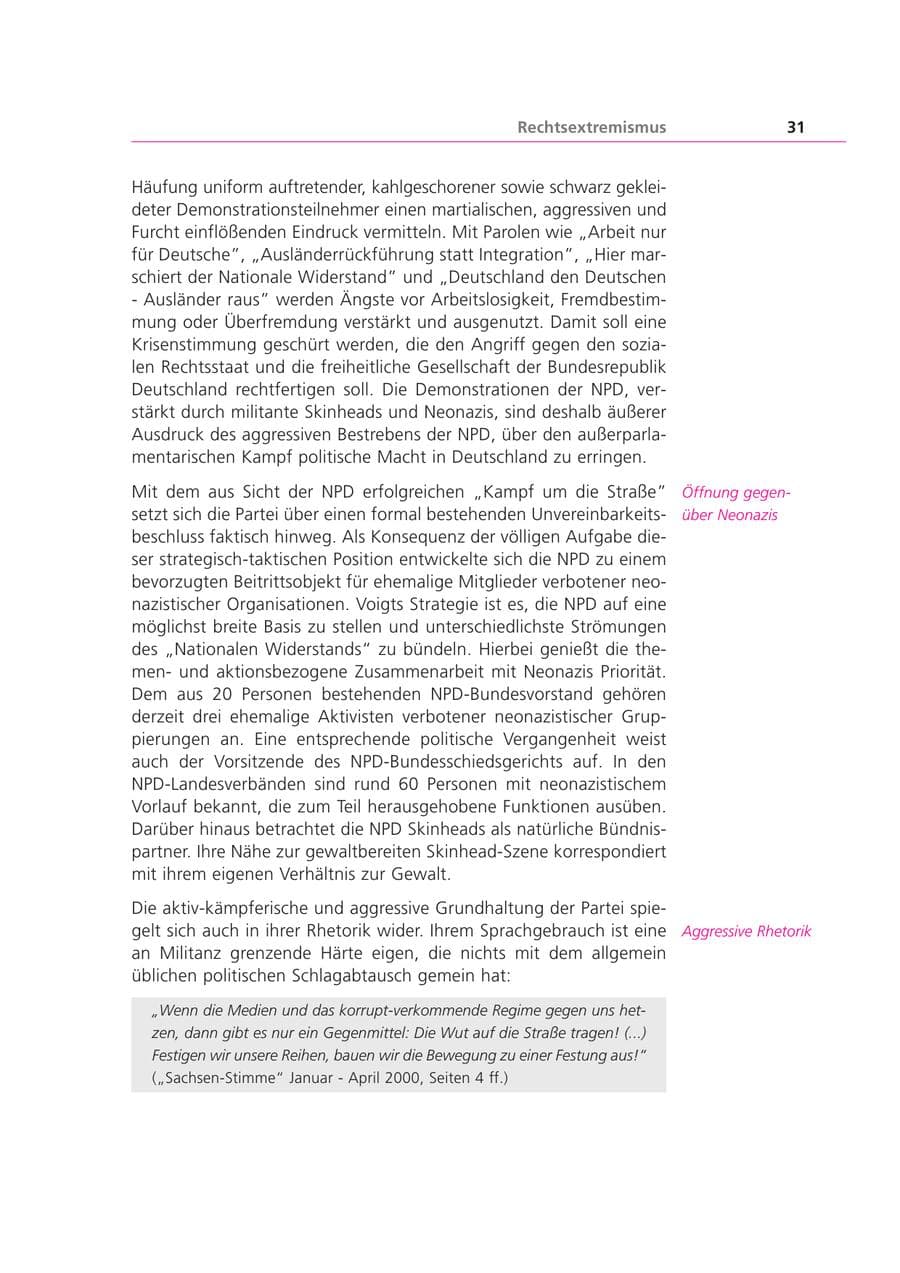 Seite 31 des Verfassungsschutzbericht 2000 Bayern