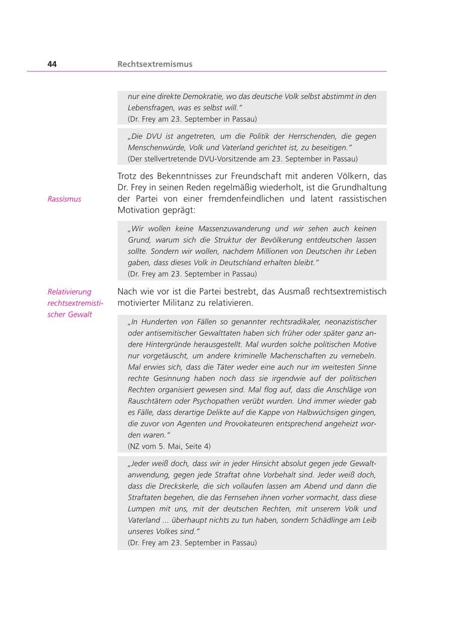 Seite 44 des Verfassungsschutzbericht 2000 Bayern