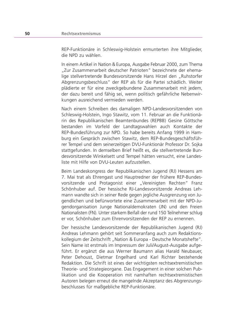 Seite 50 des Verfassungsschutzbericht 2000 Bayern