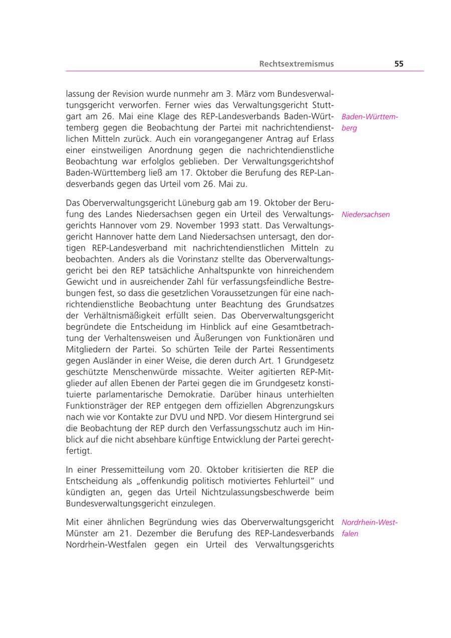 Seite 55 des Verfassungsschutzbericht 2000 Bayern