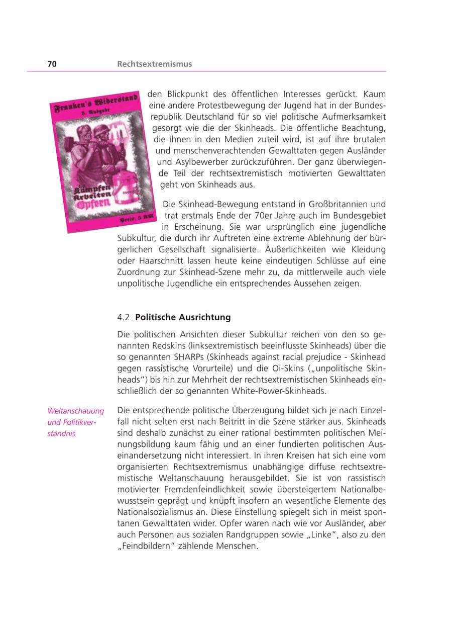 Seite 70 des Verfassungsschutzbericht 2000 Bayern