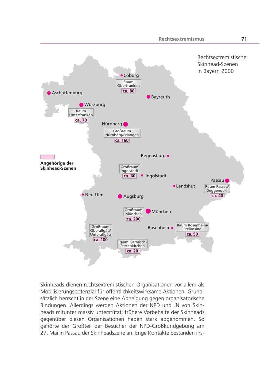 Seite 71 des Verfassungsschutzbericht 2000 Bayern