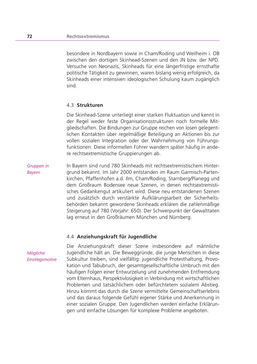 Seite 72 des Verfassungsschutzbericht 2000 Bayern