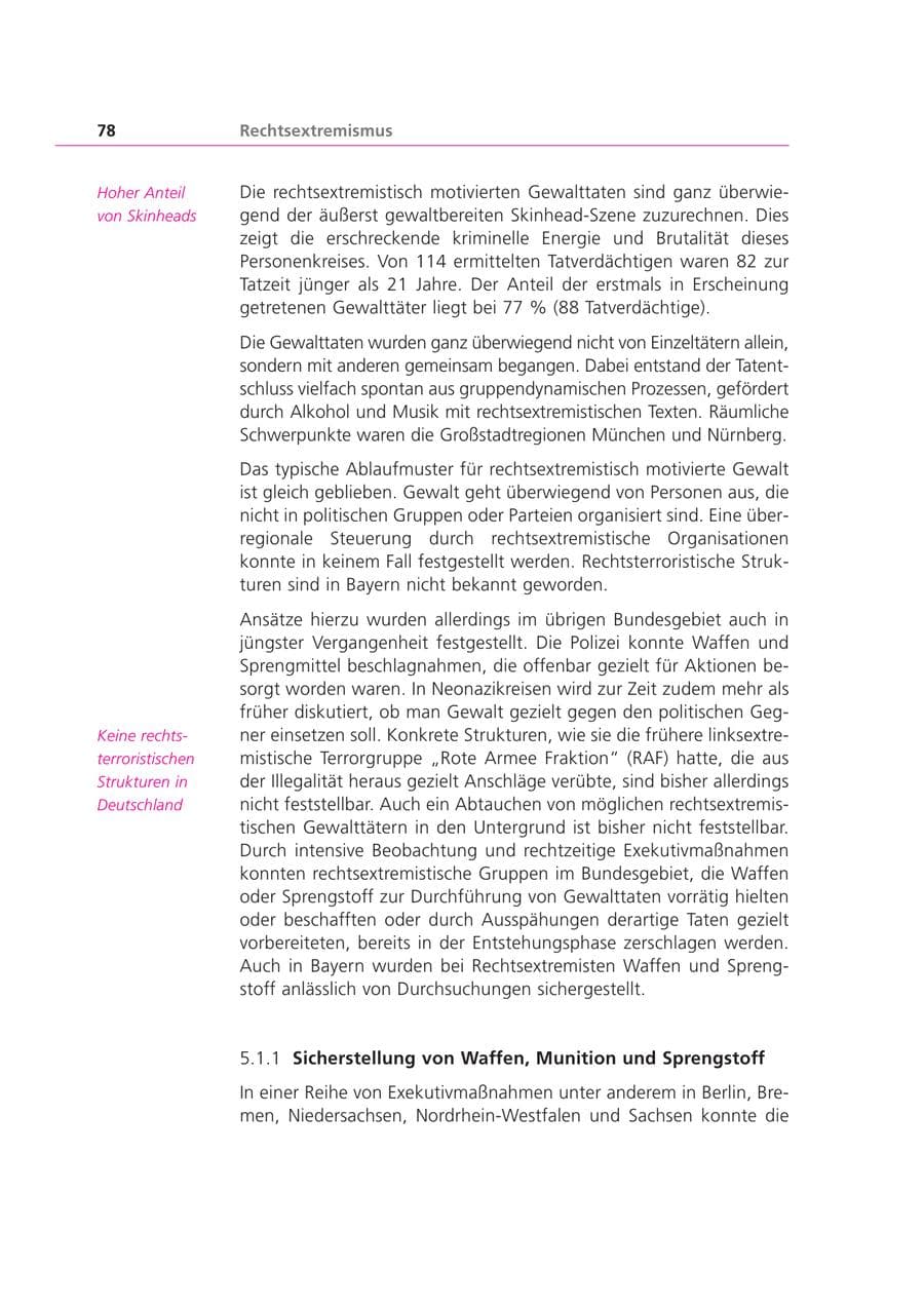 Seite 78 des Verfassungsschutzbericht 2000 Bayern