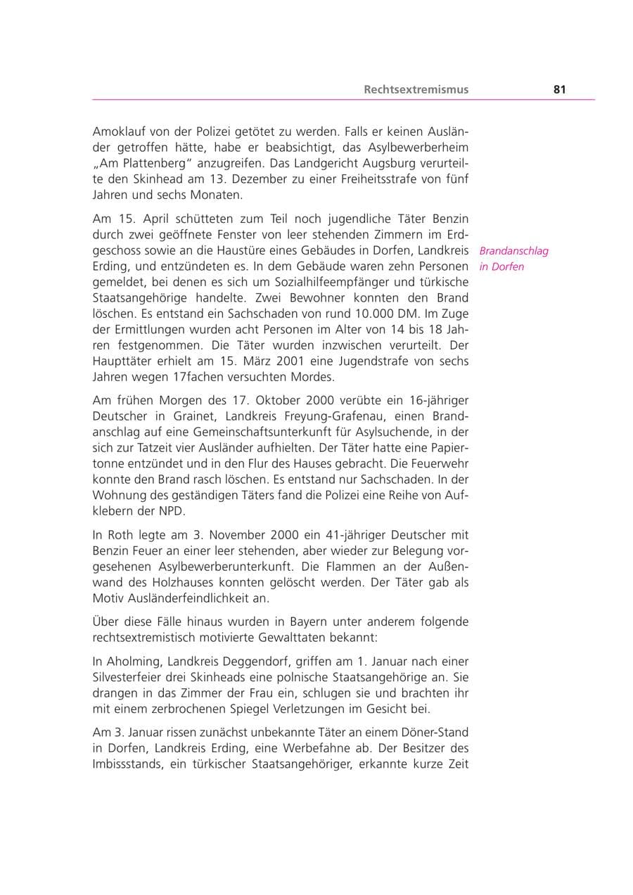 Seite 81 des Verfassungsschutzbericht 2000 Bayern