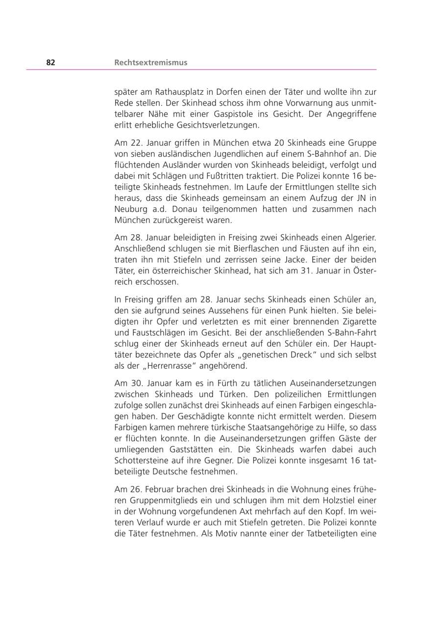 Seite 82 des Verfassungsschutzbericht 2000 Bayern