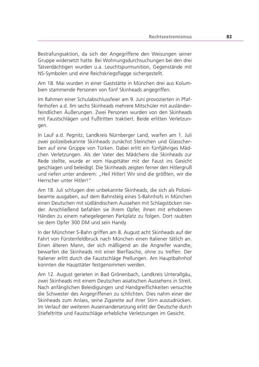 Seite 83 des Verfassungsschutzbericht 2000 Bayern