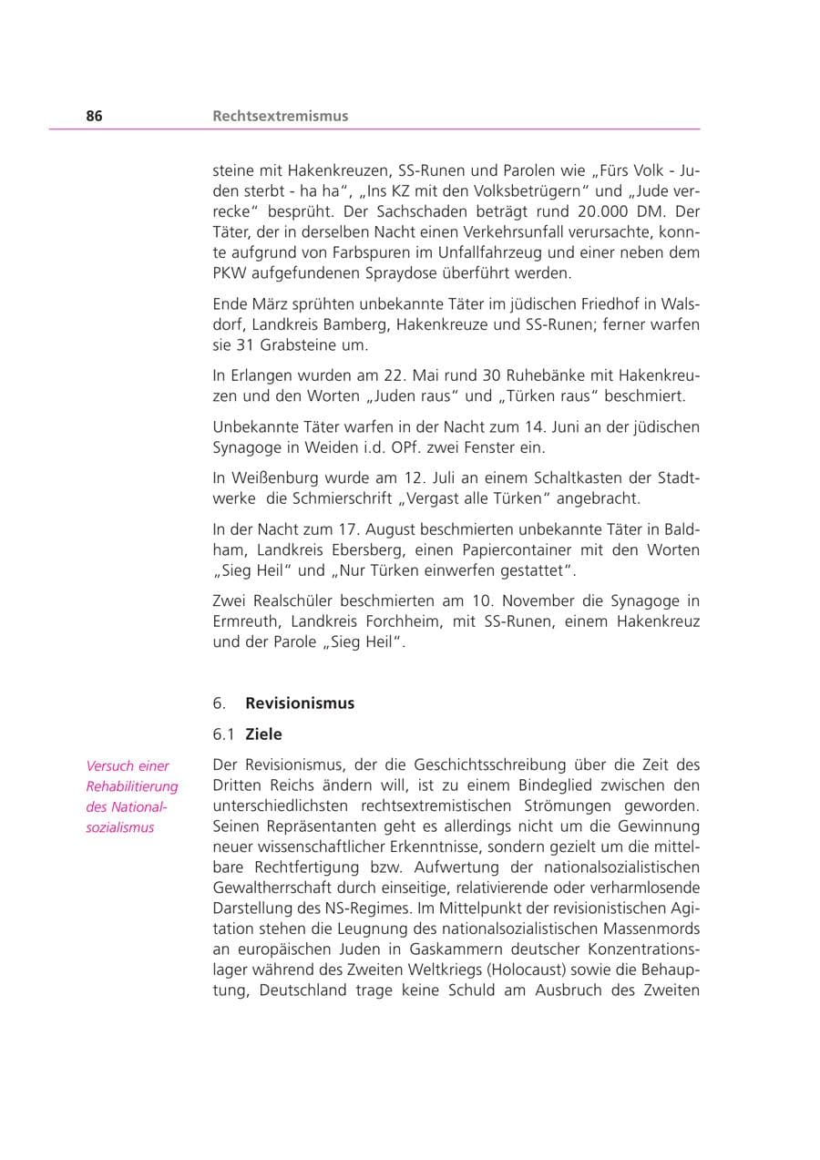Seite 86 des Verfassungsschutzbericht 2000 Bayern