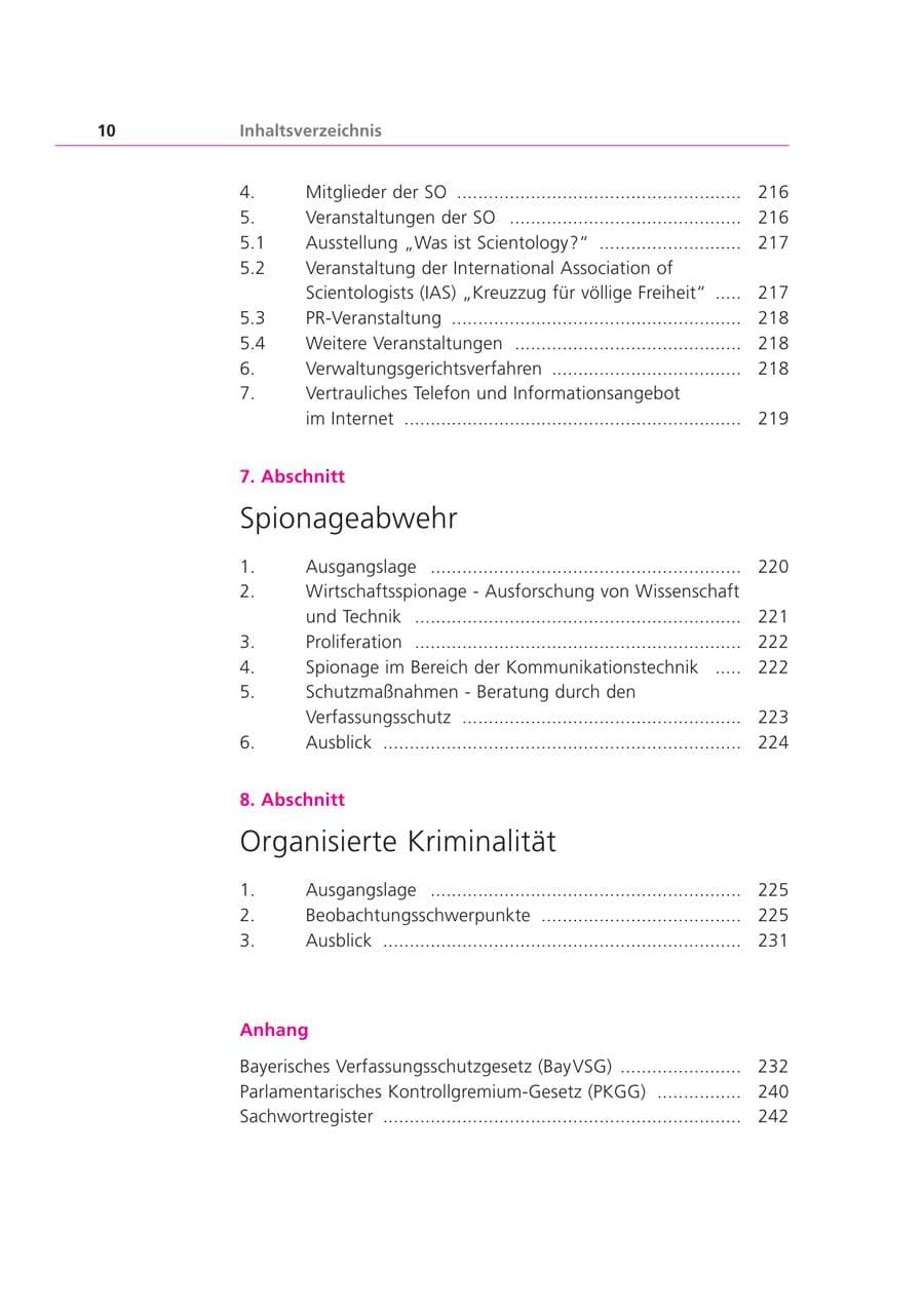 Seite 10 des Verfassungsschutzbericht 2000 Bayern