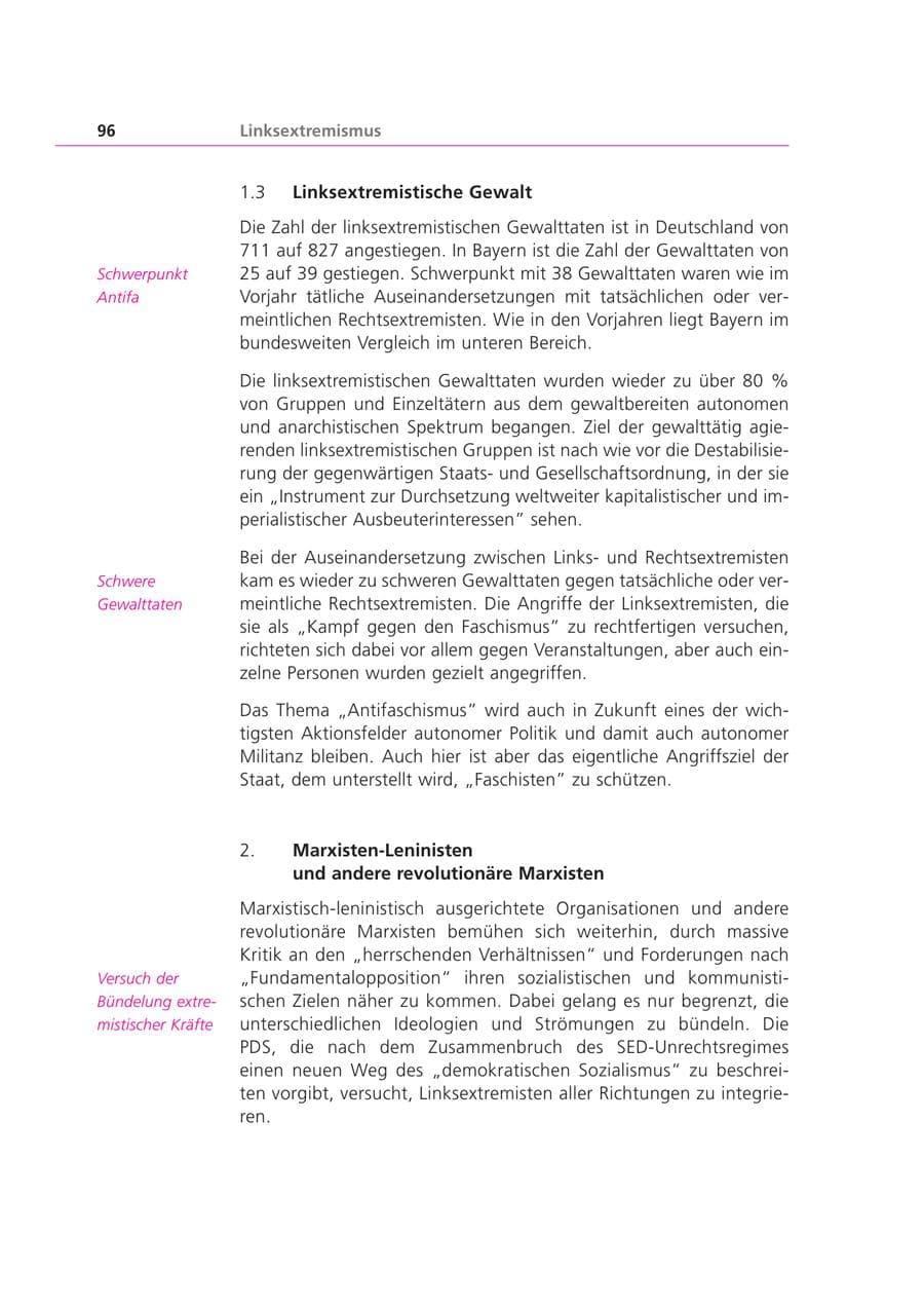 Seite 96 des Verfassungsschutzbericht 2000 Bayern