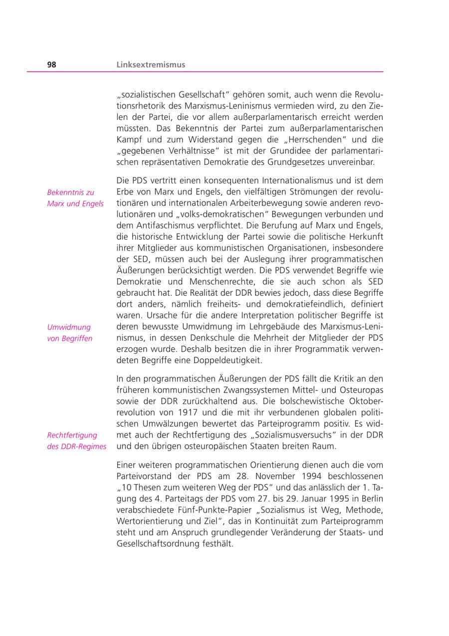 Seite 98 des Verfassungsschutzbericht 2000 Bayern