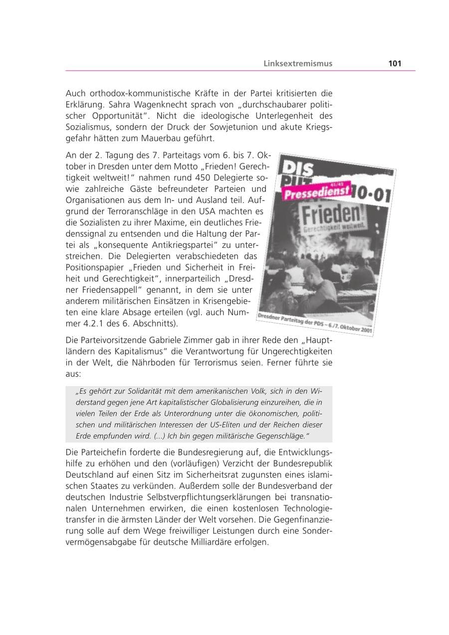 Seite 102 des Verfassungsschutzbericht 2001 Bayern