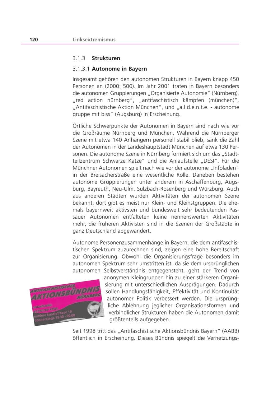 Seite 121 des Verfassungsschutzbericht 2001 Bayern
