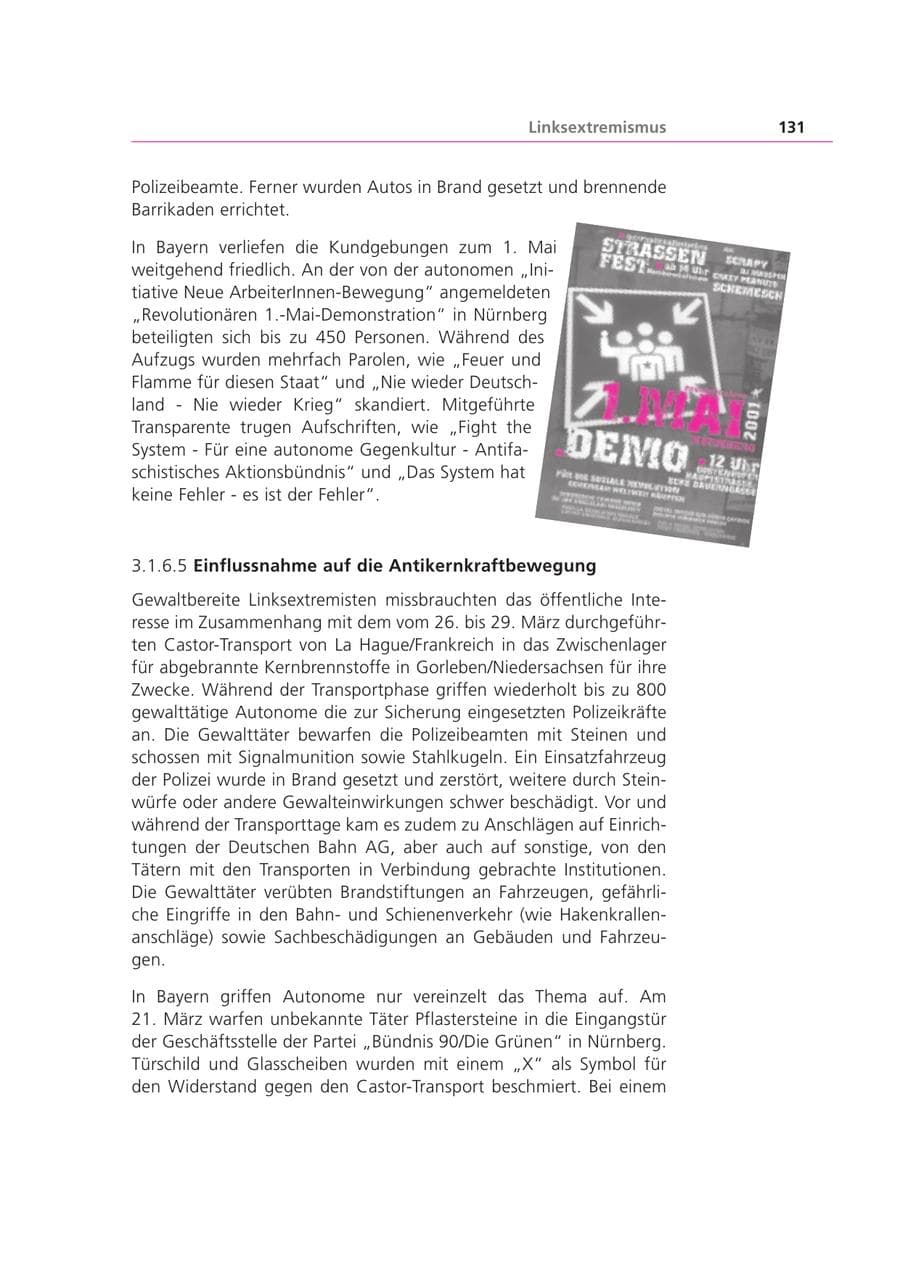 Seite 132 des Verfassungsschutzbericht 2001 Bayern