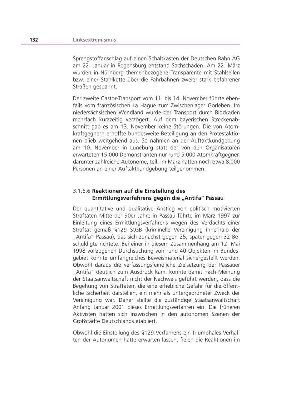Seite 133 des Verfassungsschutzbericht 2001 Bayern