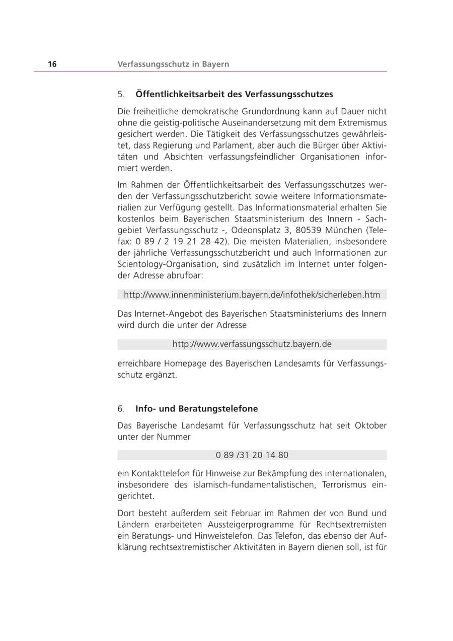Seite 17 des Verfassungsschutzbericht 2001 Bayern