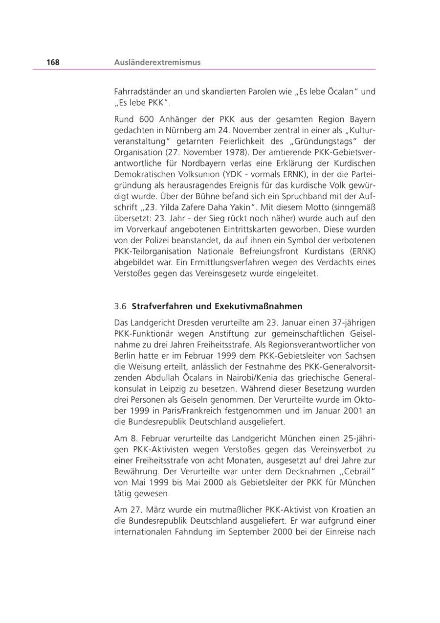 Seite 169 des Verfassungsschutzbericht 2001 Bayern