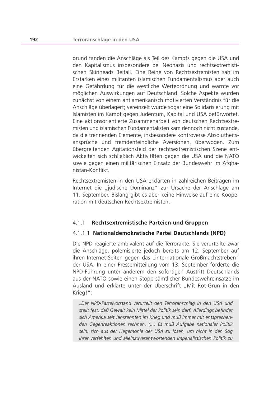 Seite 193 des Verfassungsschutzbericht 2001 Bayern