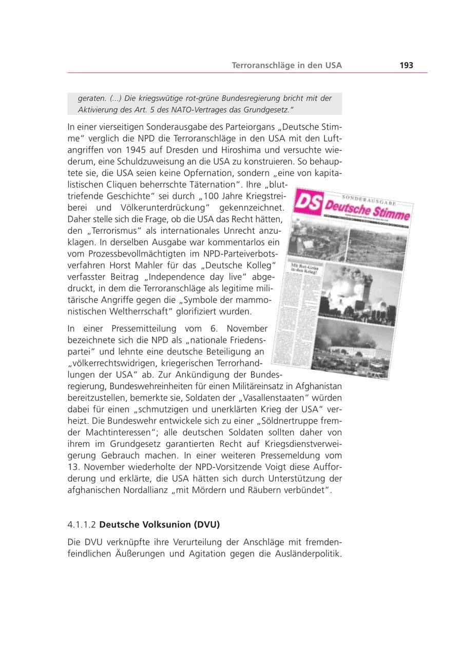 Seite 194 des Verfassungsschutzbericht 2001 Bayern