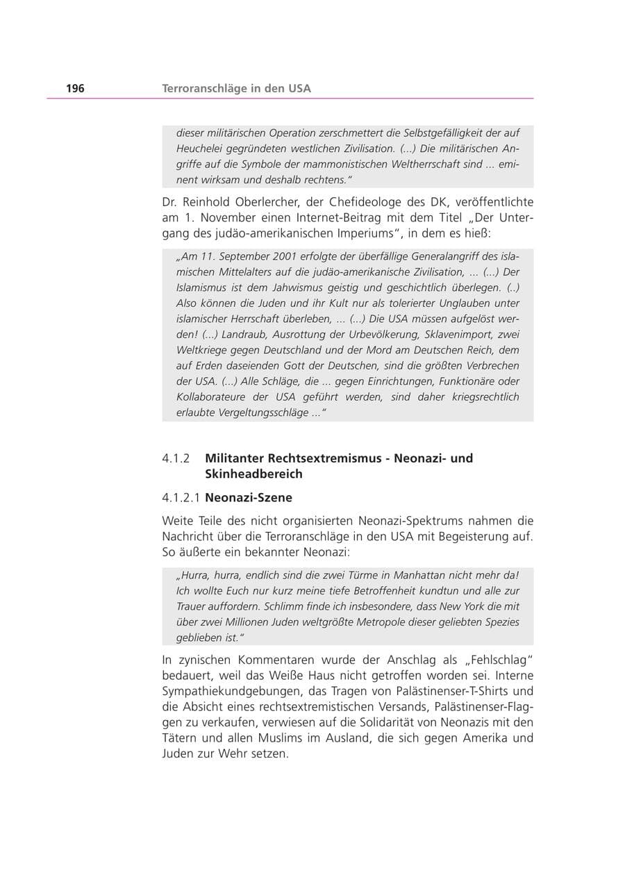 Seite 197 des Verfassungsschutzbericht 2001 Bayern