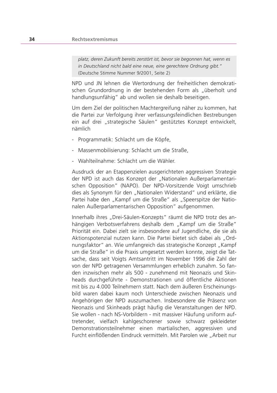 Seite 35 des Verfassungsschutzbericht 2001 Bayern