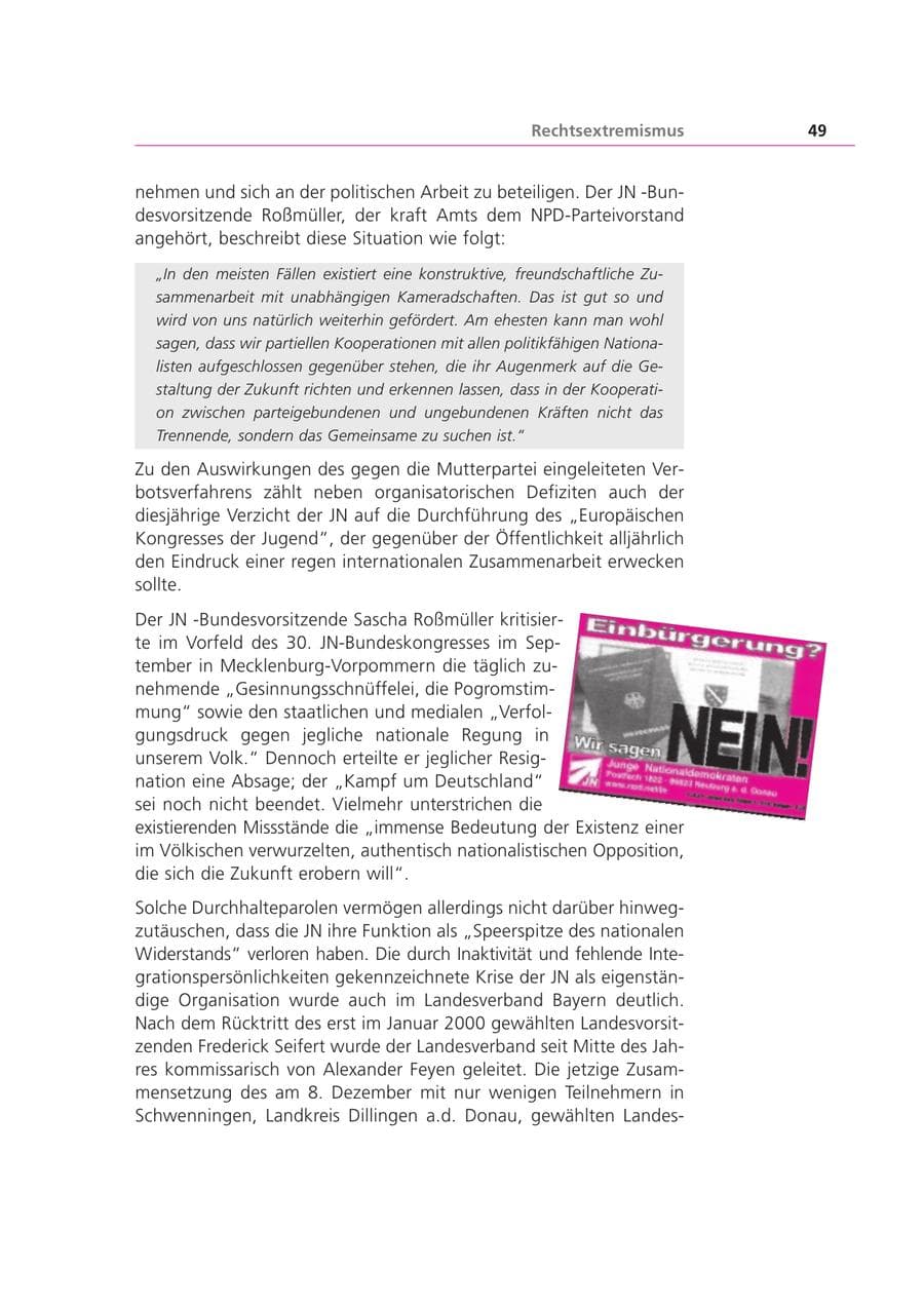 Seite 50 des Verfassungsschutzbericht 2001 Bayern
