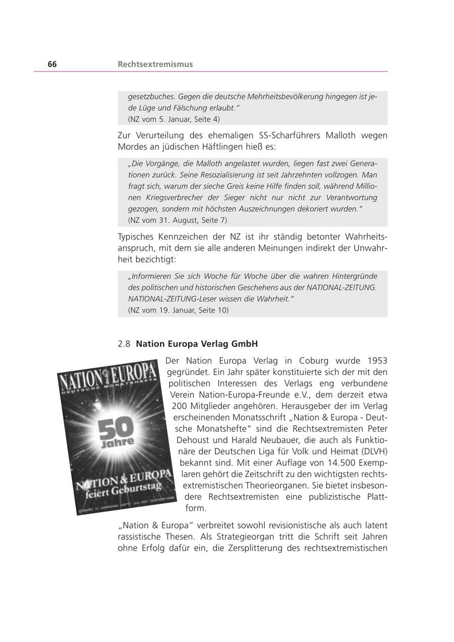 Seite 67 des Verfassungsschutzbericht 2001 Bayern