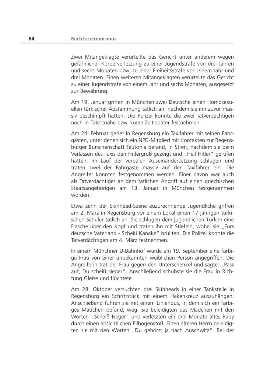 Seite 85 des Verfassungsschutzbericht 2001 Bayern