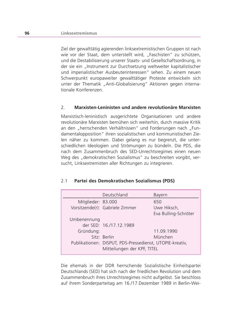 Seite 97 des Verfassungsschutzbericht 2001 Bayern