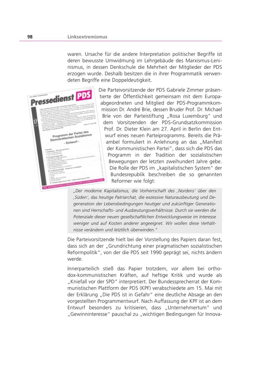 Seite 99 des Verfassungsschutzbericht 2001 Bayern