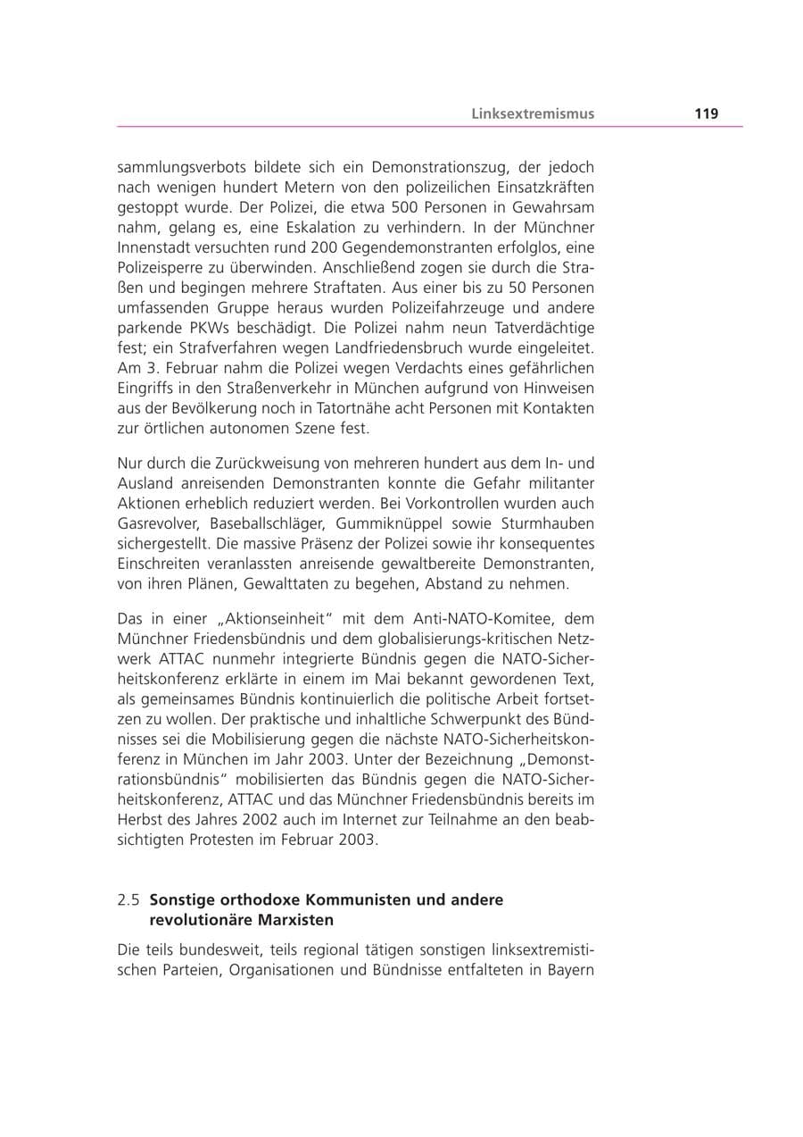 Seite 119 des Verfassungsschutzbericht 2002 Bayern