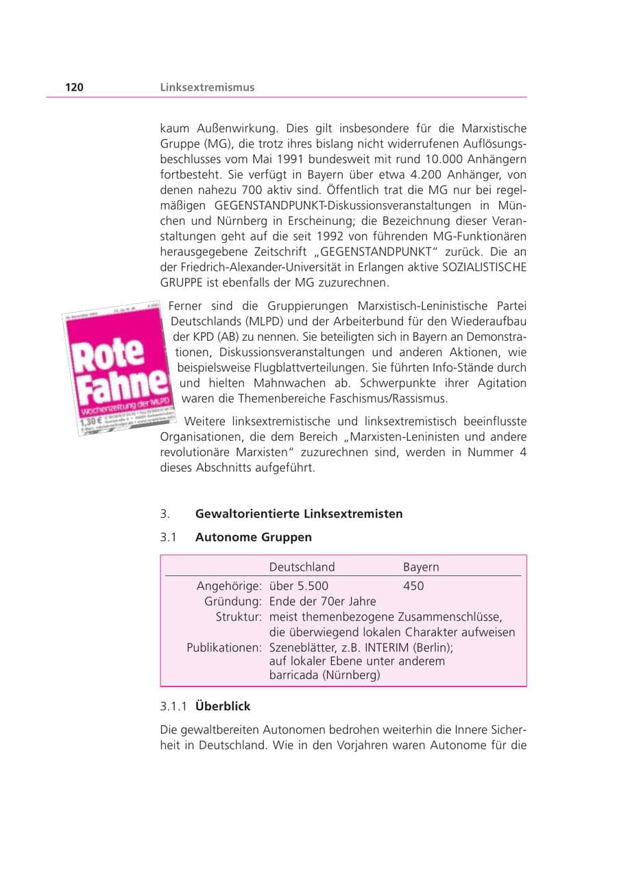 Seite 120 des Verfassungsschutzbericht 2002 Bayern