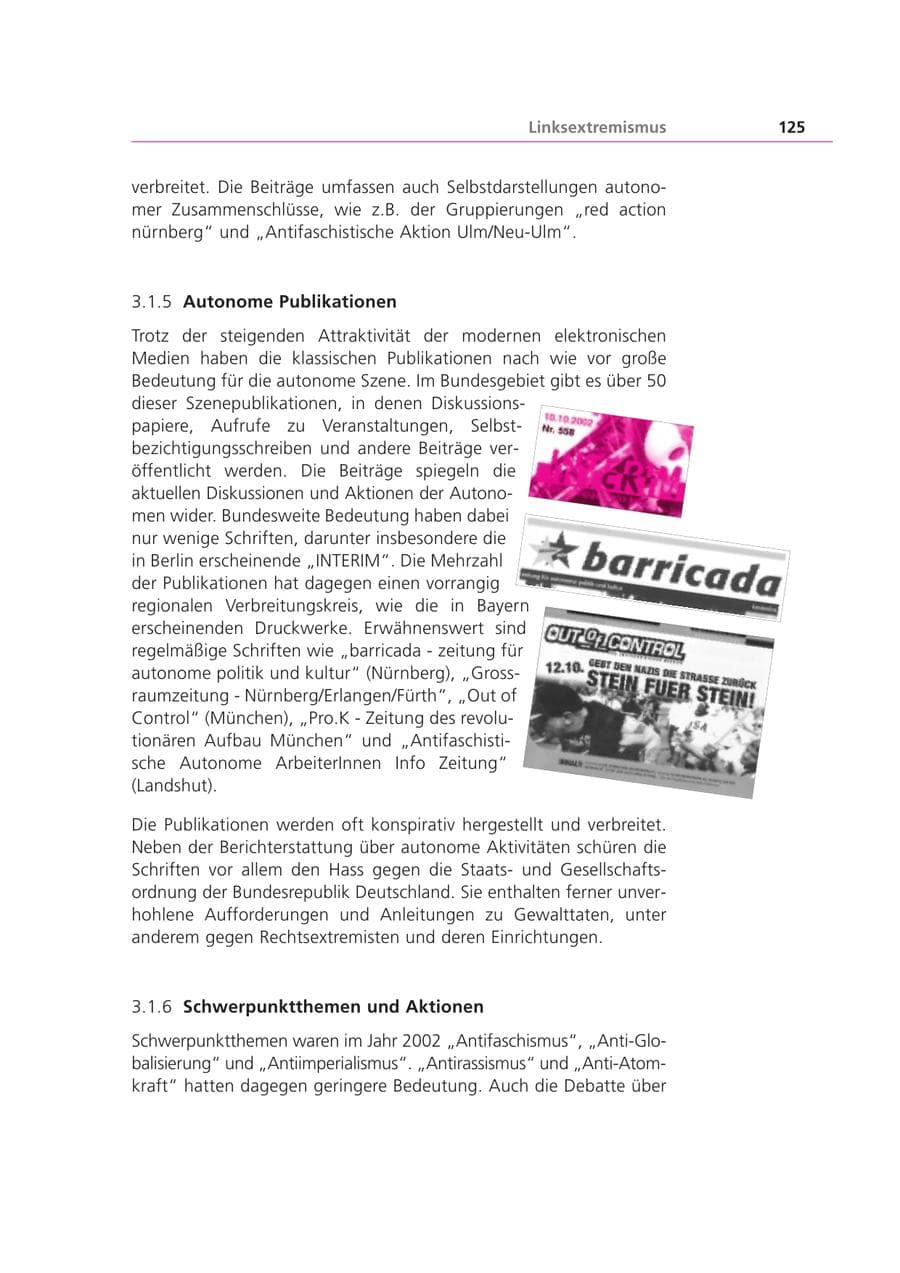 Seite 125 des Verfassungsschutzbericht 2002 Bayern