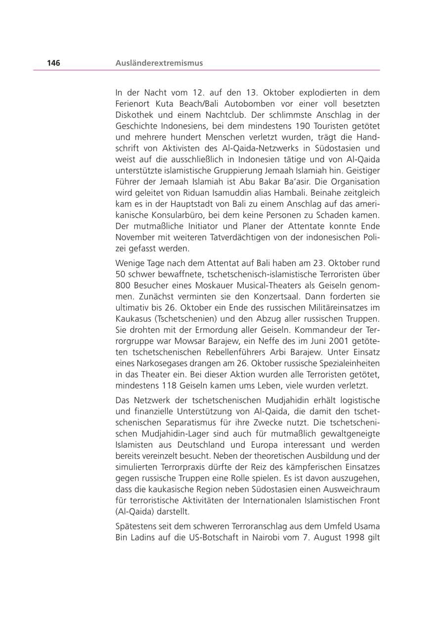 Seite 146 des Verfassungsschutzbericht 2002 Bayern