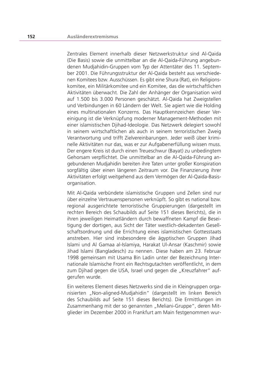 Seite 152 des Verfassungsschutzbericht 2002 Bayern