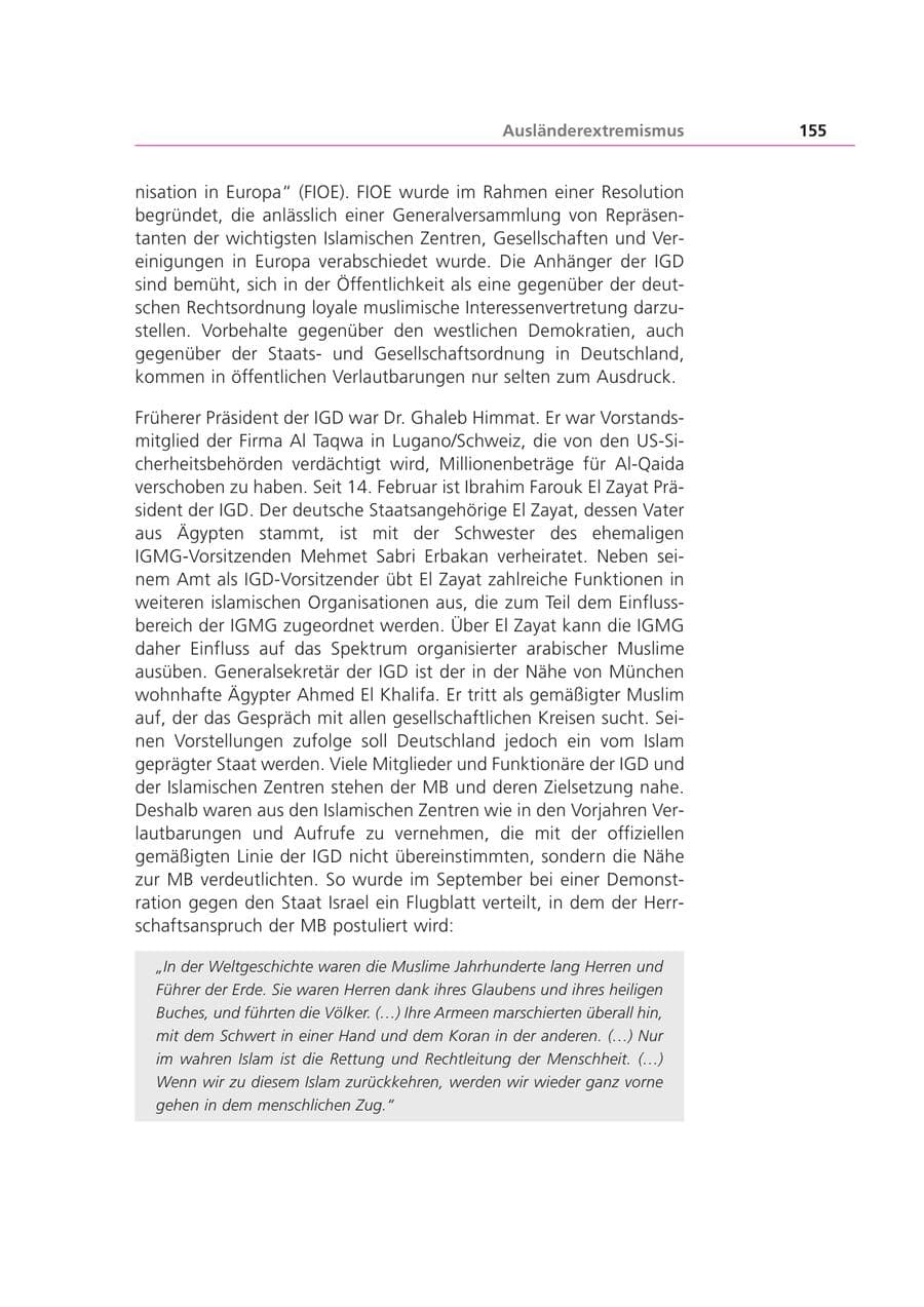 Seite 155 des Verfassungsschutzbericht 2002 Bayern
