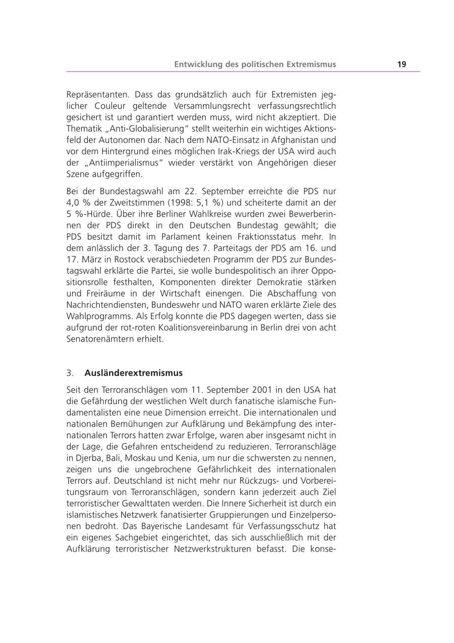 Seite 19 des Verfassungsschutzbericht 2002 Bayern