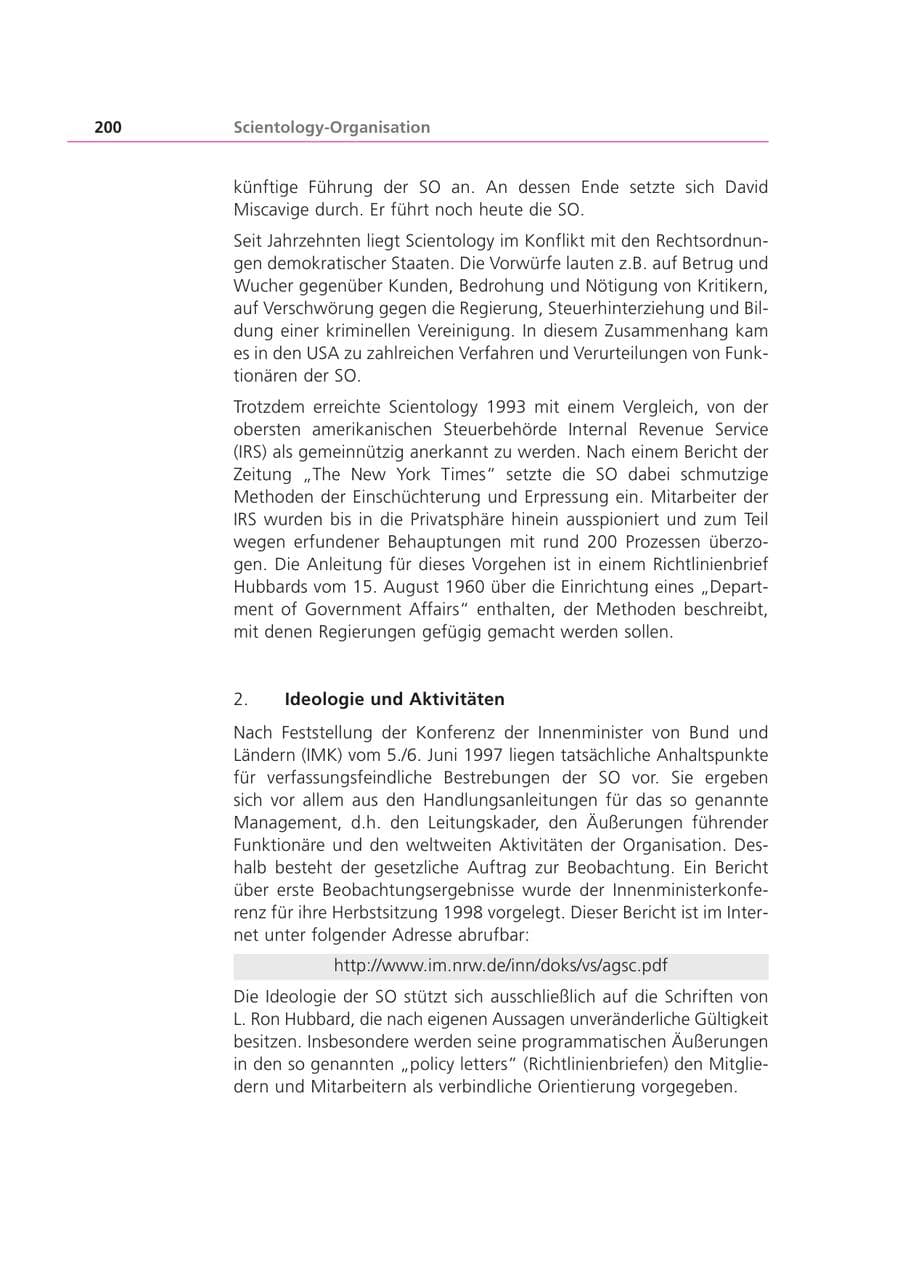Seite 200 des Verfassungsschutzbericht 2002 Bayern