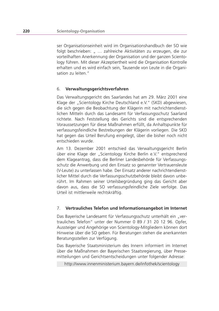 Seite 220 des Verfassungsschutzbericht 2002 Bayern