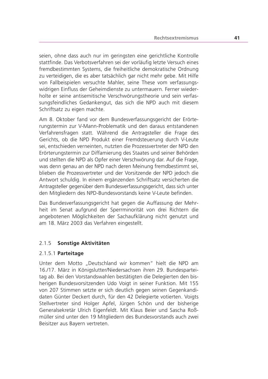 Seite 41 des Verfassungsschutzbericht 2002 Bayern
