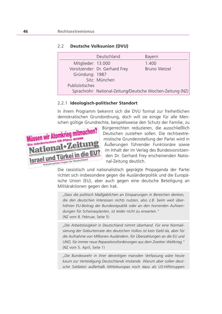 Seite 46 des Verfassungsschutzbericht 2002 Bayern