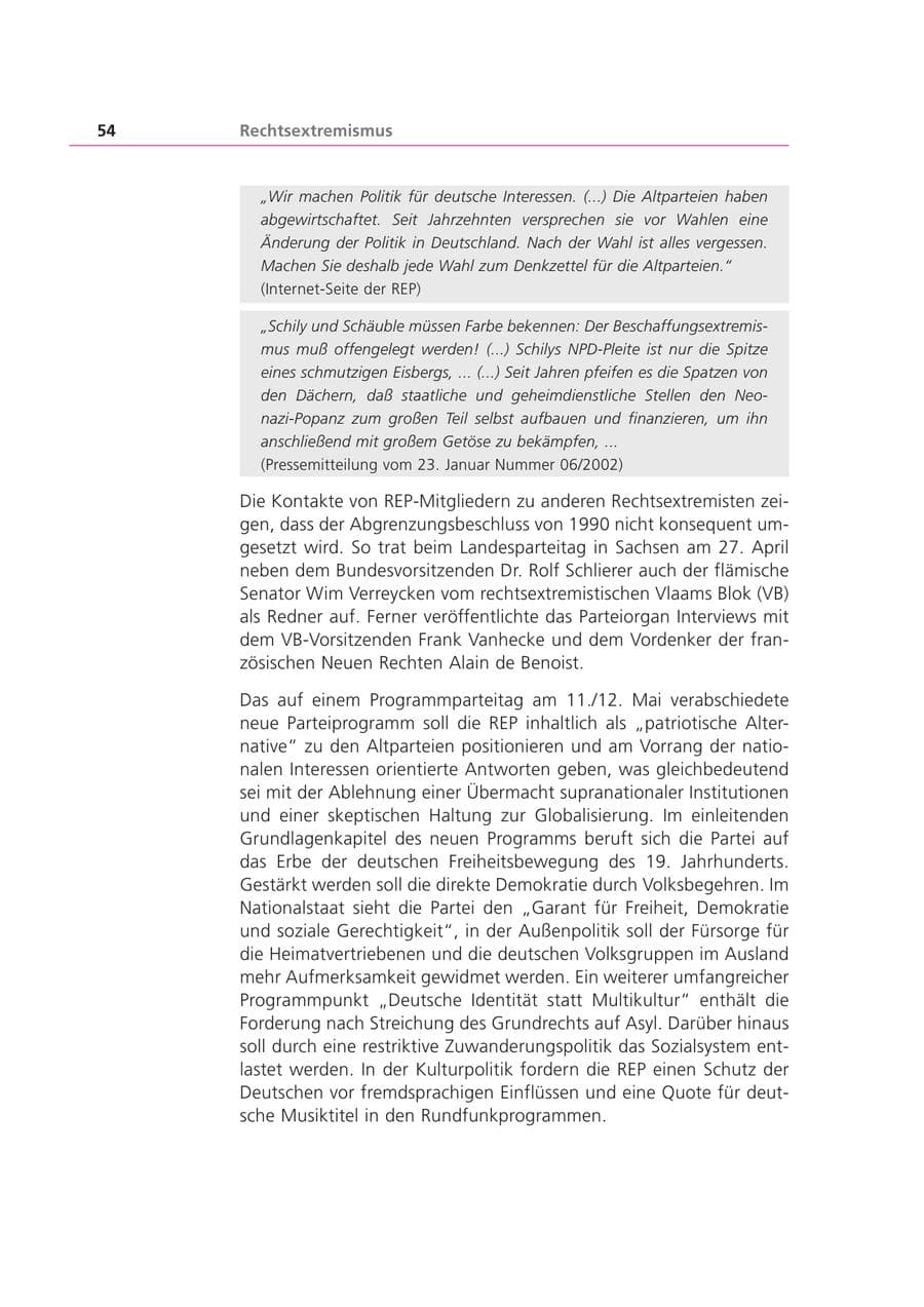 Seite 54 des Verfassungsschutzbericht 2002 Bayern