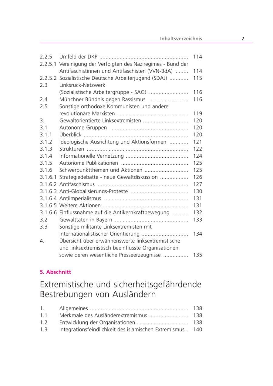 Seite 7 des Verfassungsschutzbericht 2002 Bayern